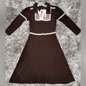Betsey Johnson VINTAGE brown and pink babydoll dress - woman’s size Small 💕💐